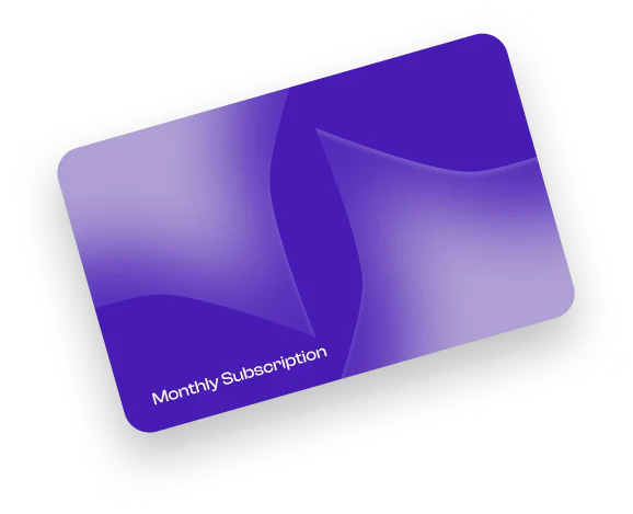Monthly subscription card